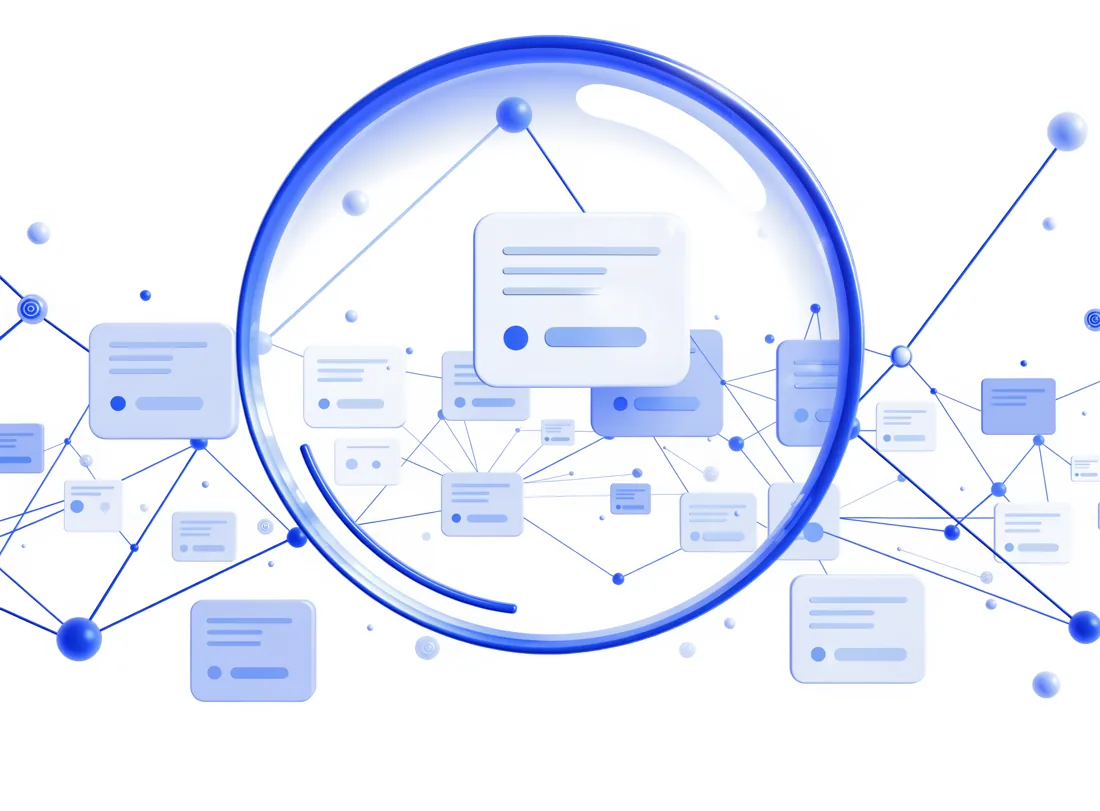 Abstract illustration of lead prospecting and data enrichment